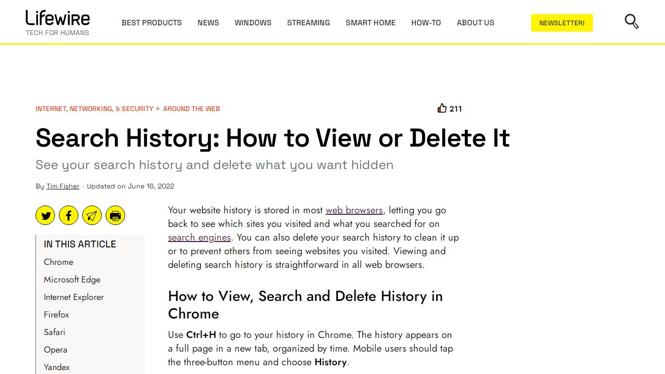 Search History: How to View or Delete It - Lifewire